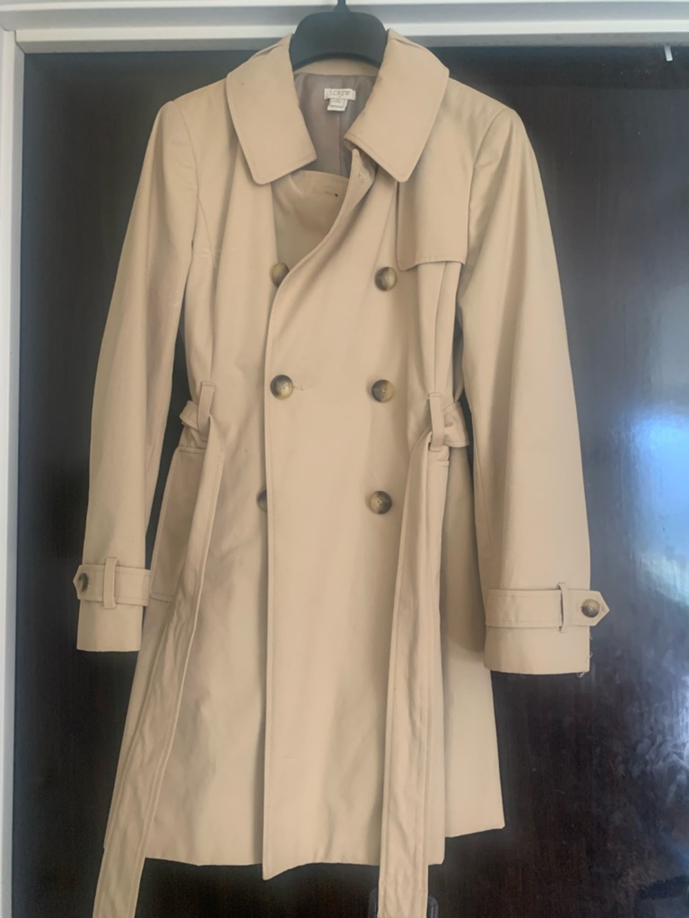 J. Crew Beige Double-Breasted Trench Coat